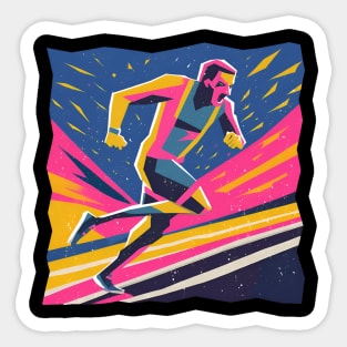 Angry Runner Racing - Pop Art Risograph Print Sticker
